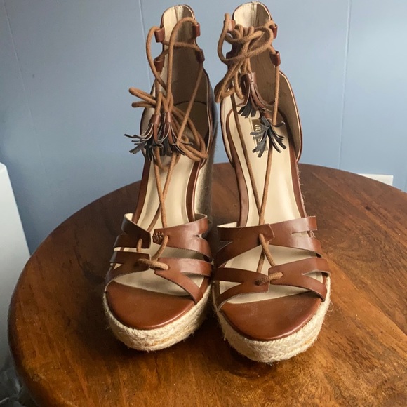 Guess Shoes - Guess Tan Leather Espadrilles 9.5